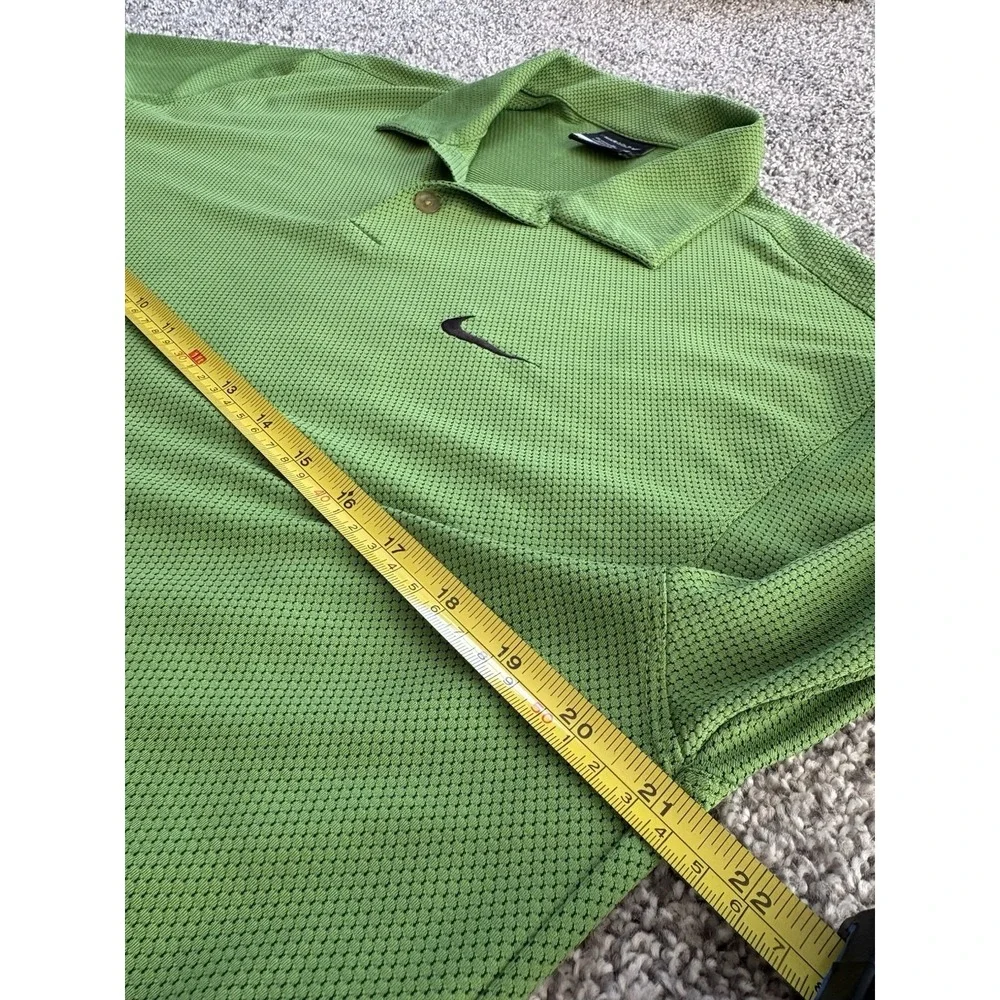 Nike Golf Dri Fit Mens Shirt Polo Green Soft Mesh Design Size Medium‎